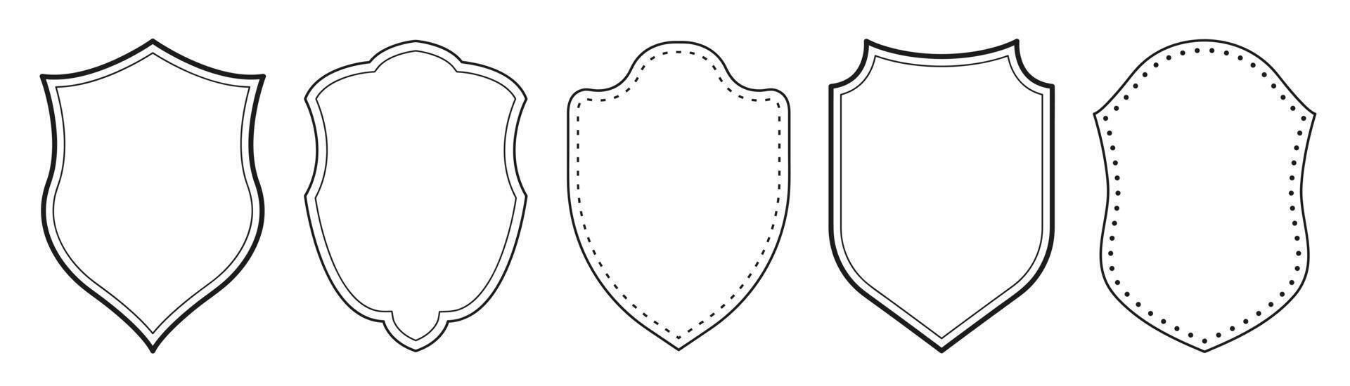 Set of black drawn vintage frames. Trendy borders for wedding invitations, birthday card, prints. Elegant shield vector