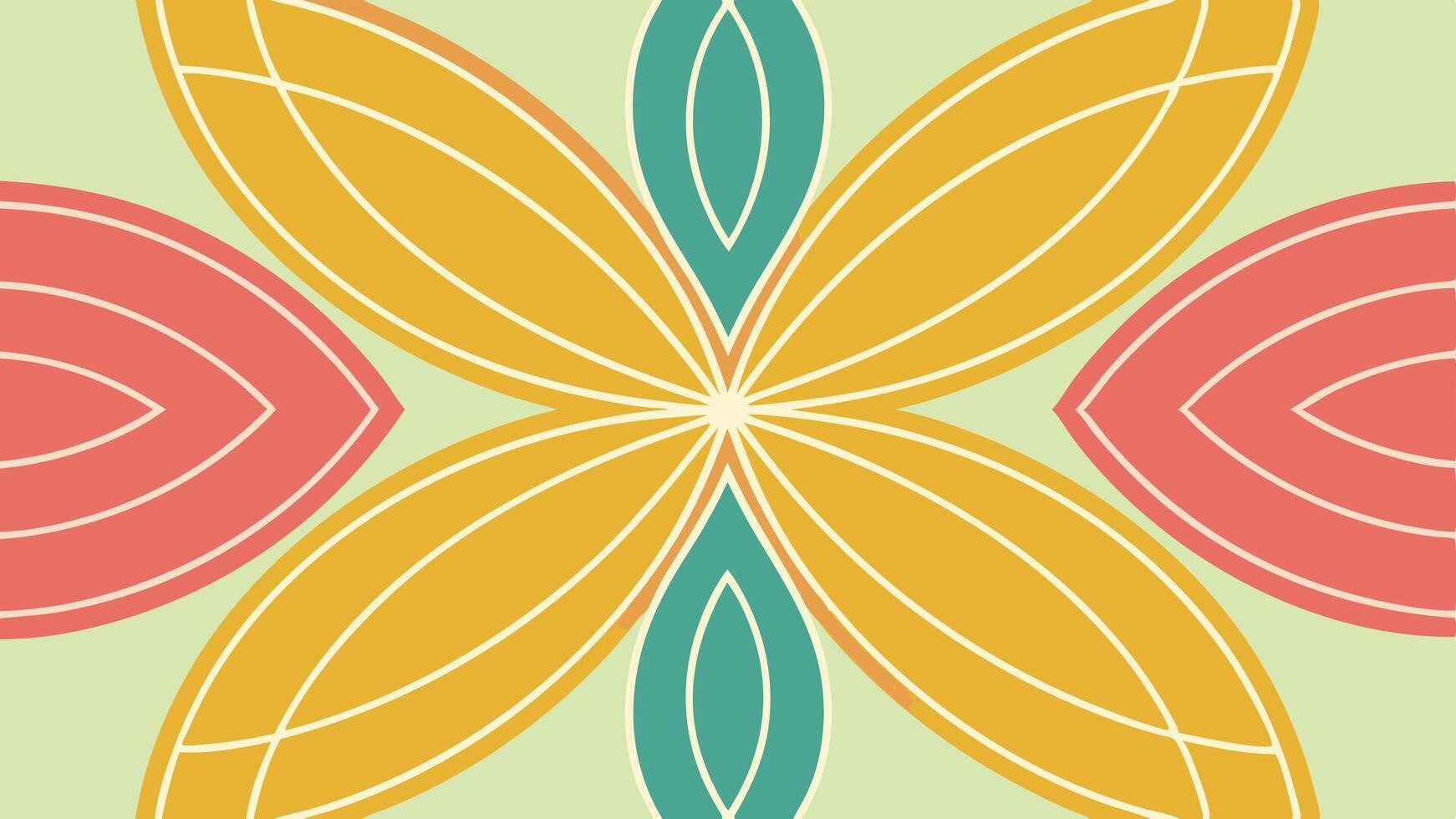 Vibrant Leaf Pattern Design Showcasing Warm Colors and Geometric Shapes in a Modern Artistic Style vector