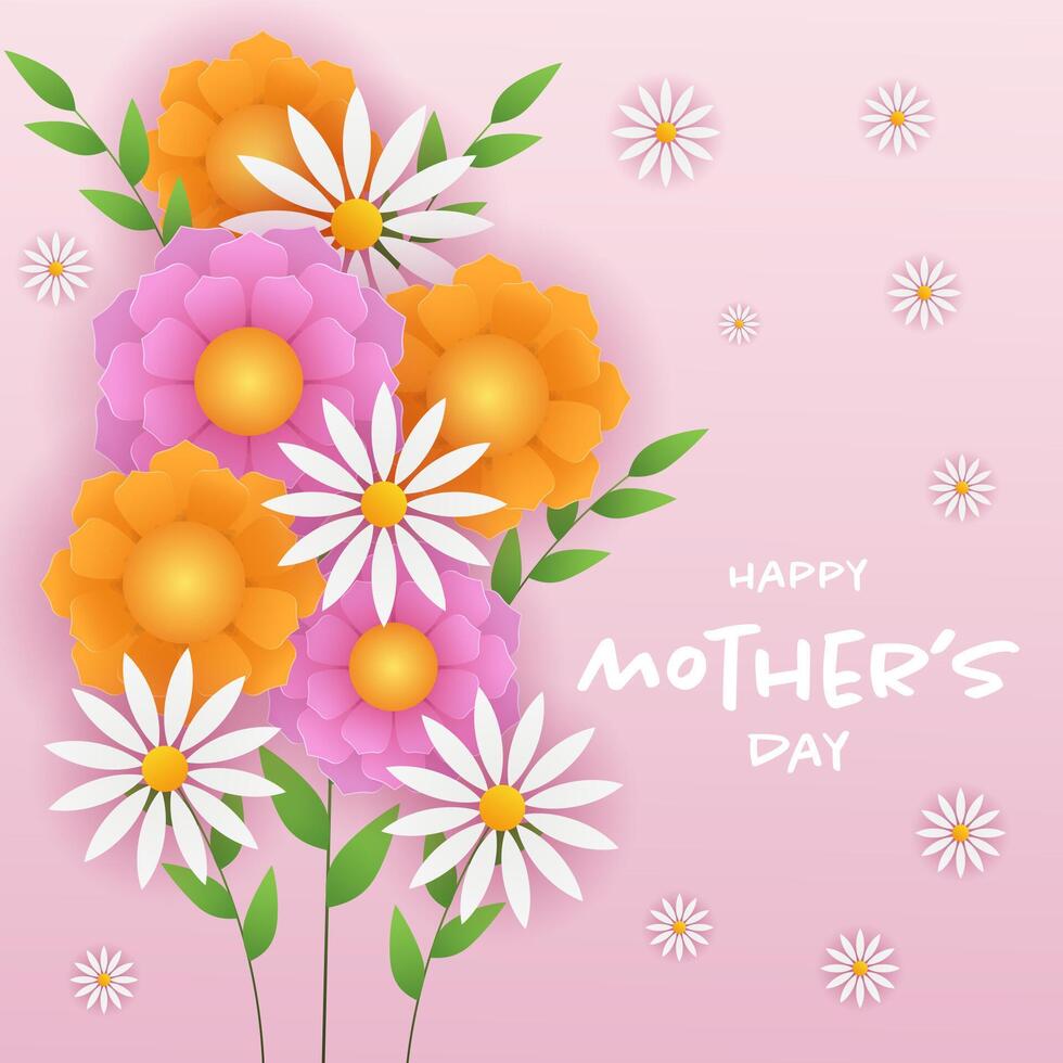 happy mother's day illustration in gradient style design vector