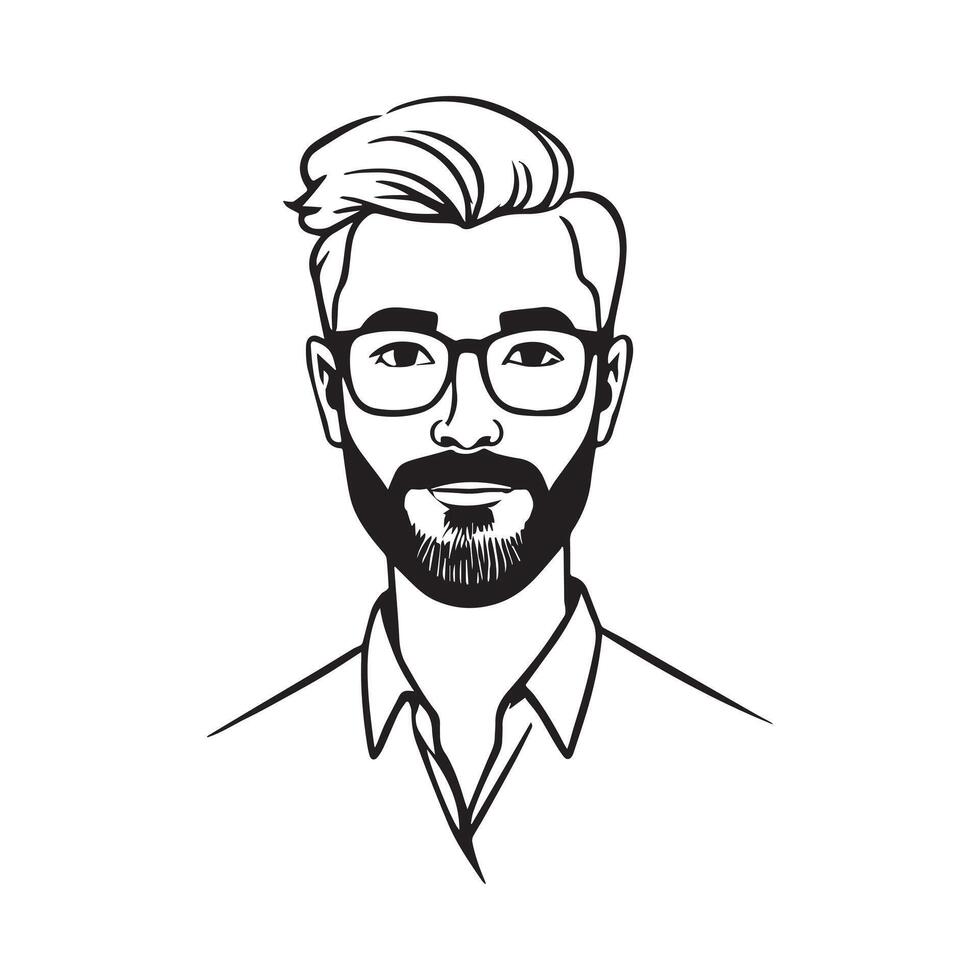 A man with glasses and a beard vector