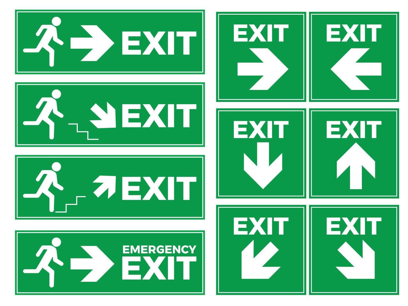exit sign for directions in buildings, malls, parking lots vector