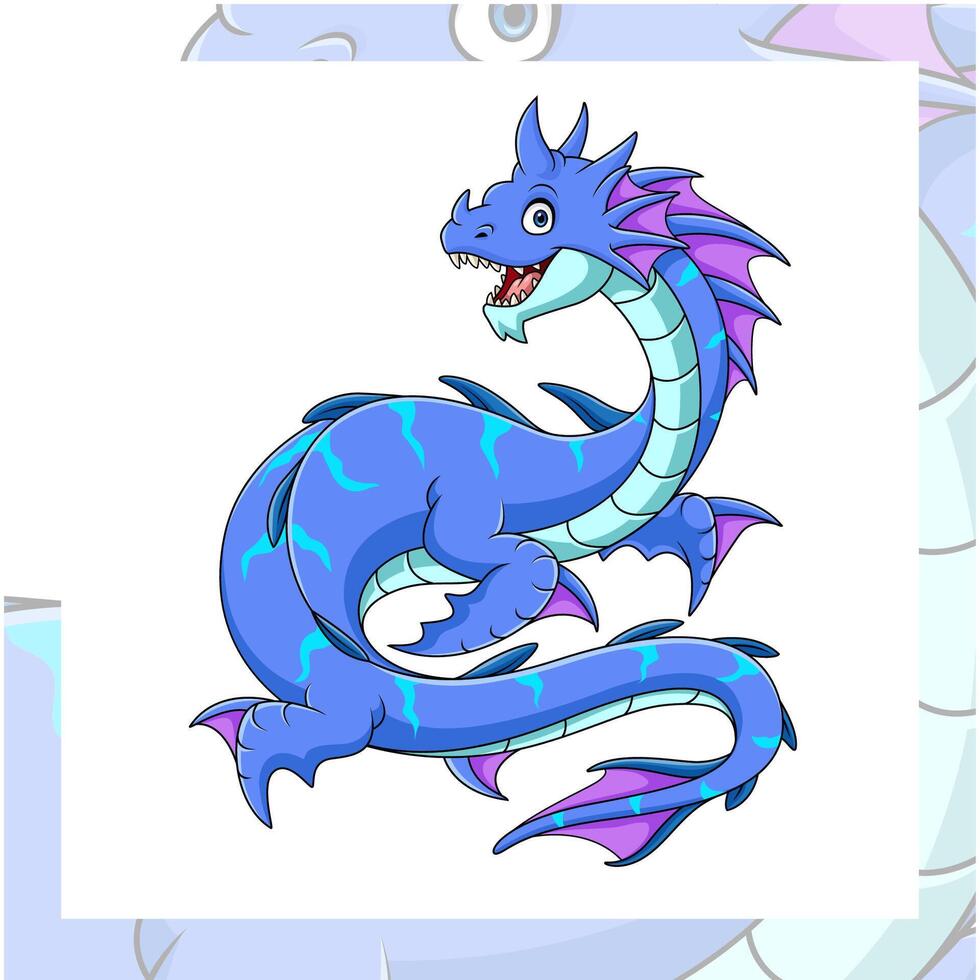 Leviathan cartoon mascot character design vector