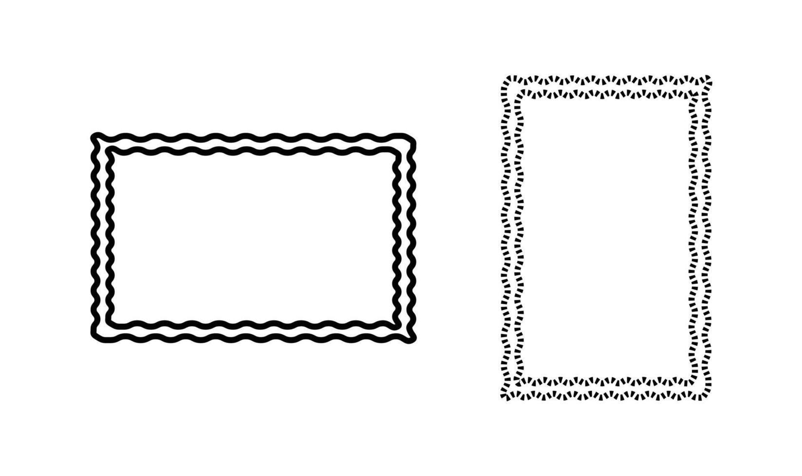 Elegant Black and White Double Framed Rectangle Design. vector