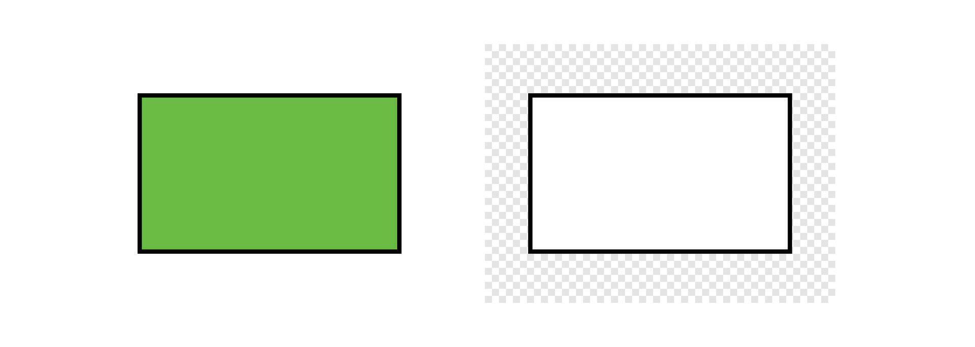 Realistic television screen Green and White. vector