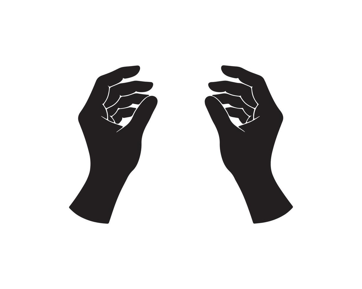 Holding Gesture Silhouette with Two Hands vector