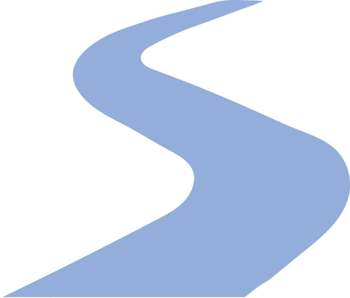 Winding River Path Minimalist Illustration. vector