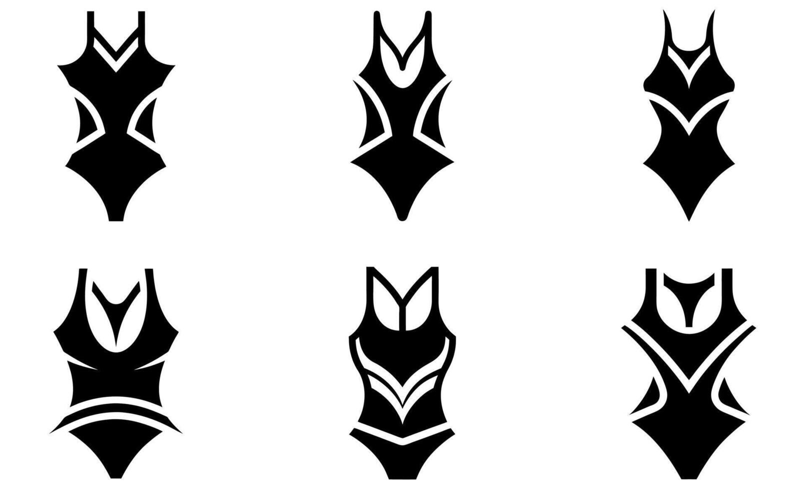 Swimsuit Logo Icons design vector