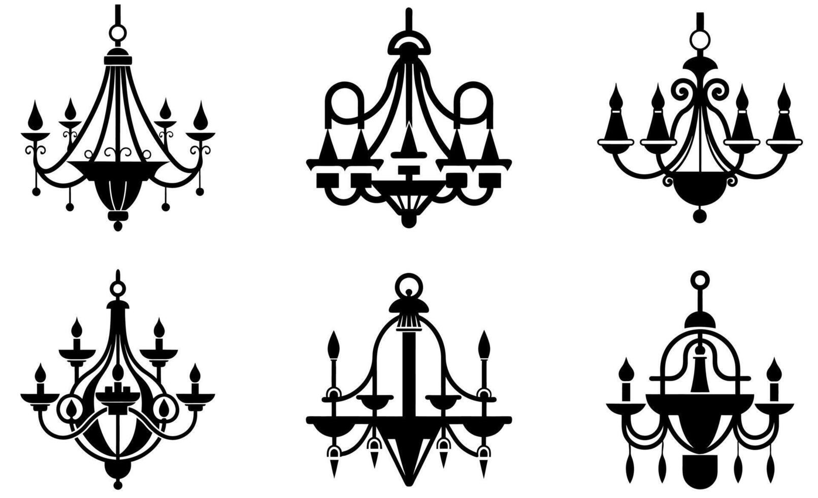 Chandelier Icon Set Collection design vector