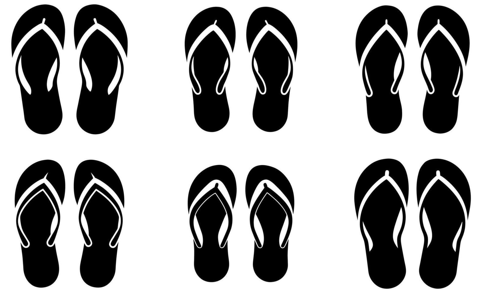 Flip Flops Icon Set vector
