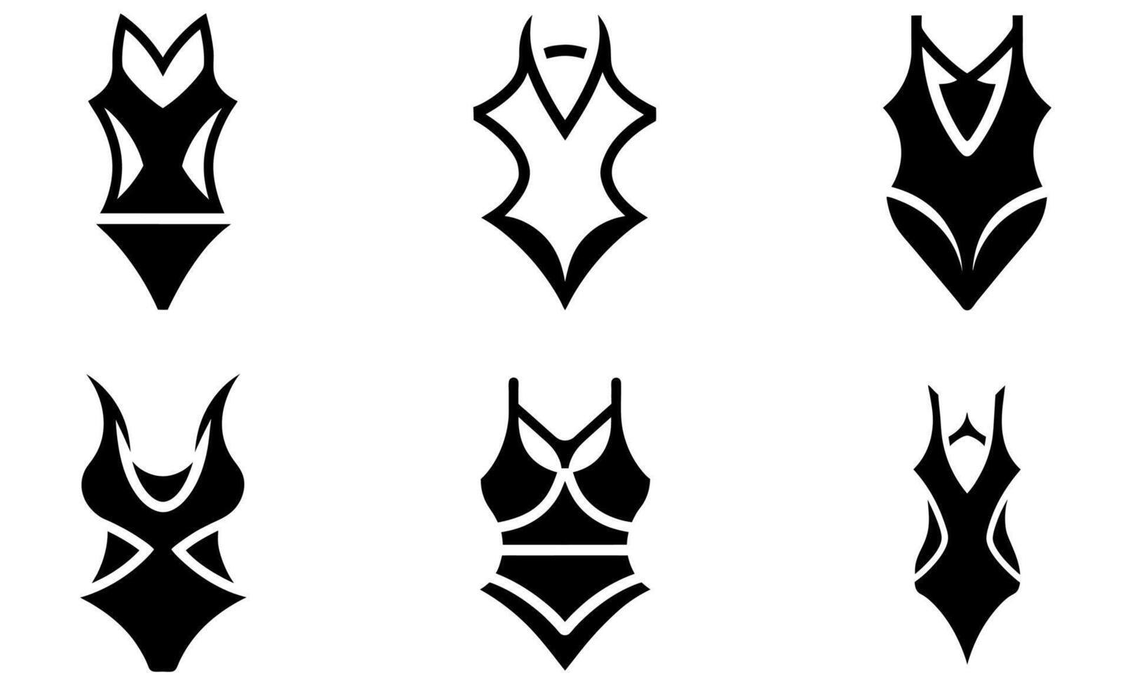 Swimsuit Logo Icons Collection vector