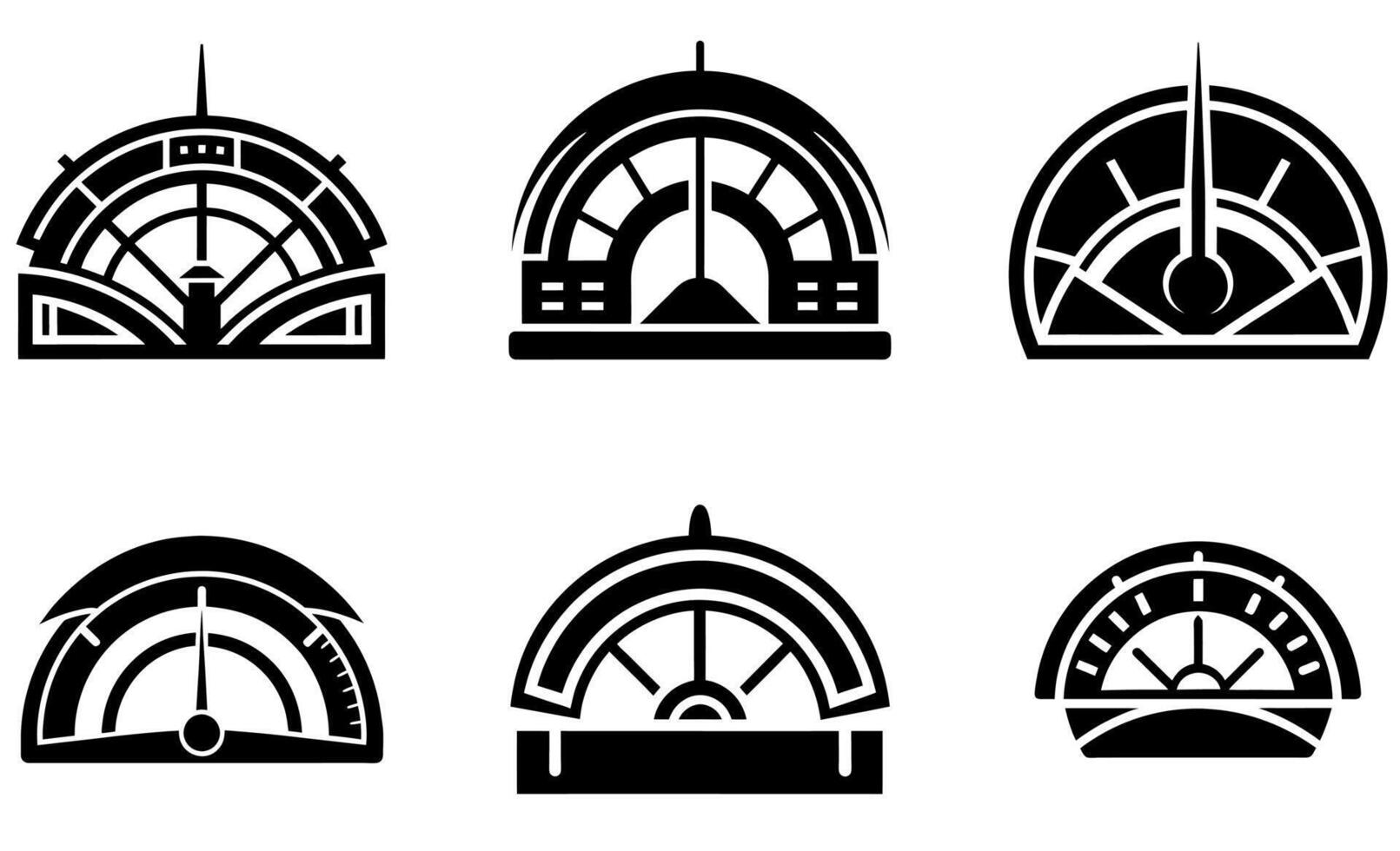 Stadiometer Icon Set vector