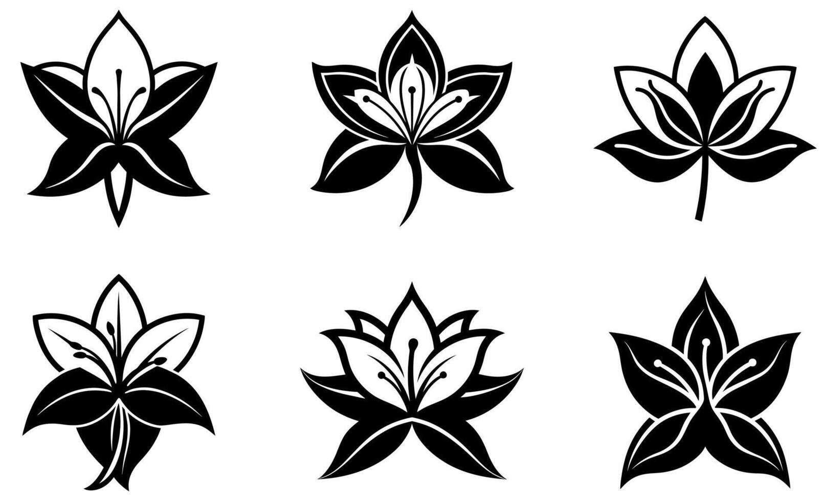 Elegant Lily Flower Logo Icons vector