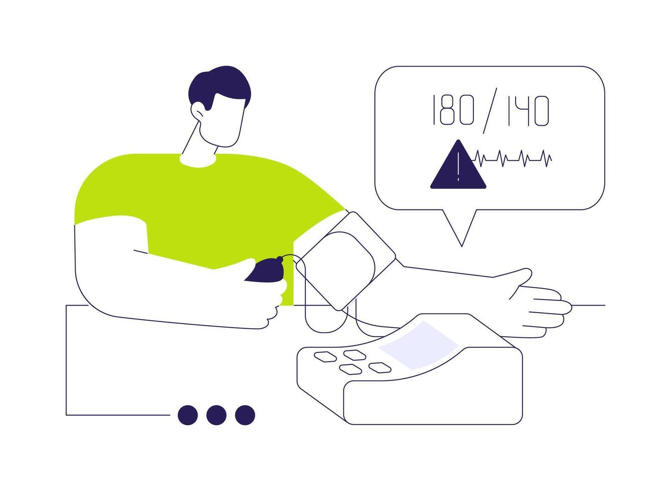 High blood pressure problem abstract concept illustration. vector