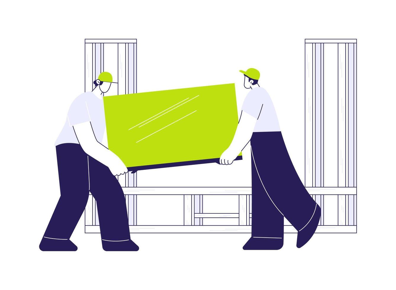 Entertainment center installation abstract concept illustration. vector