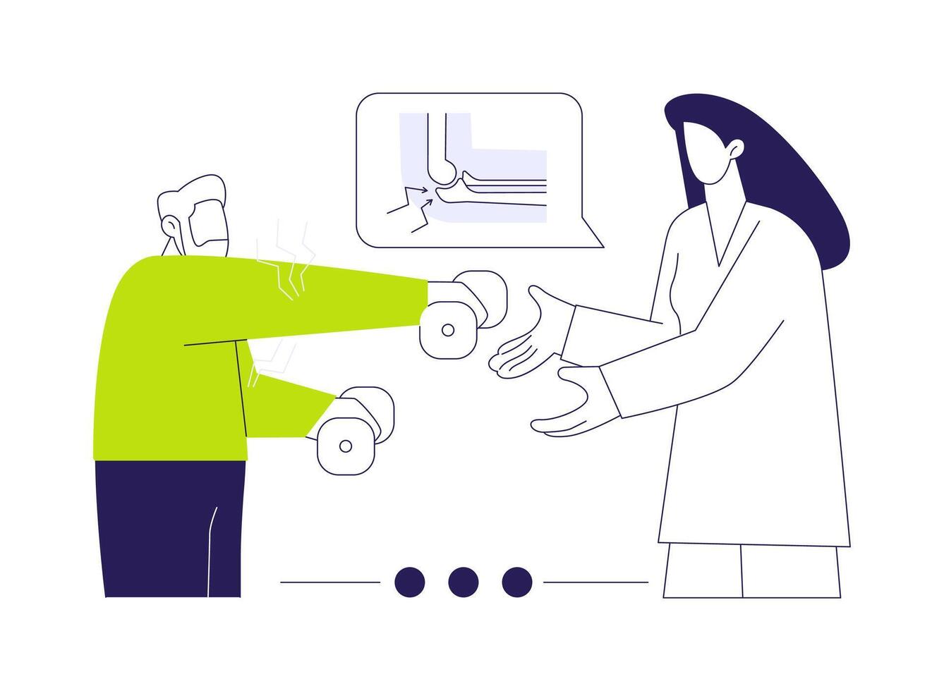 Physical therapy for arthritis abstract concept illustration. vector