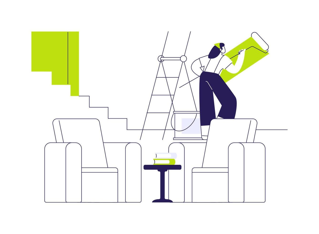 Basement finishing abstract concept illustration. vector