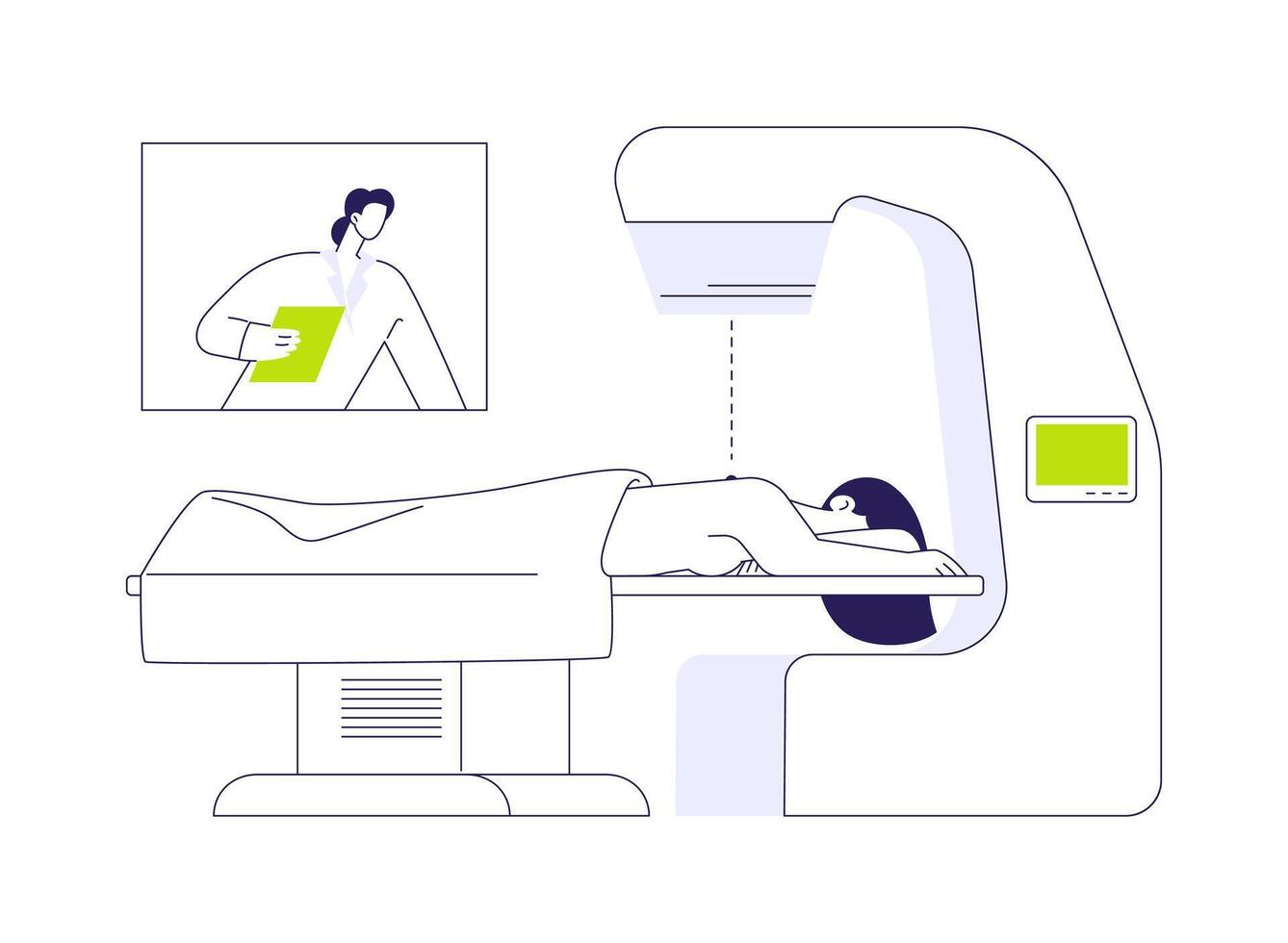 Radiotherapy abstract concept illustration. vector