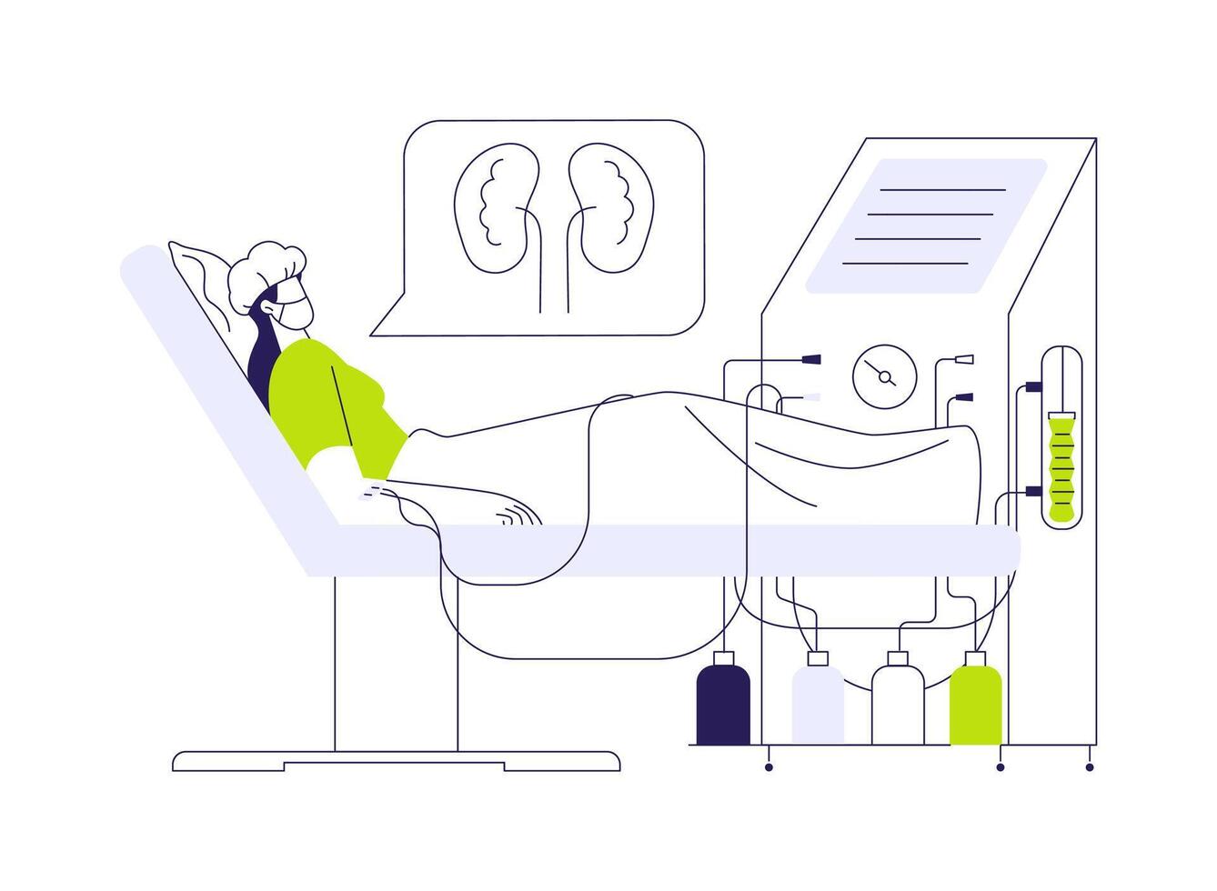 Dialysis for kidney failure abstract concept illustration. vector