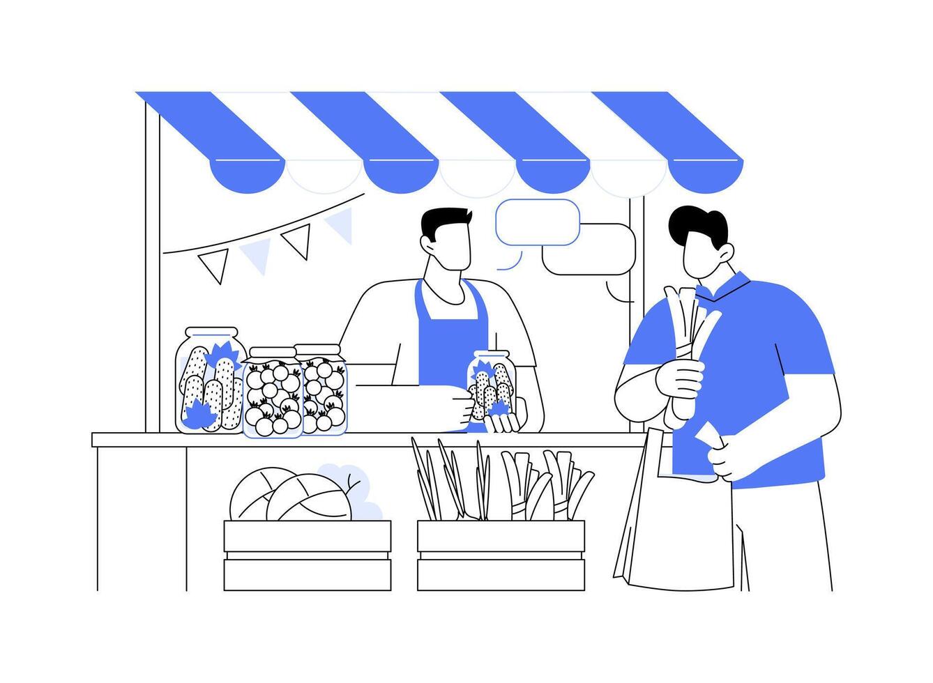 Community fair isolated cartoon illustrations. vector