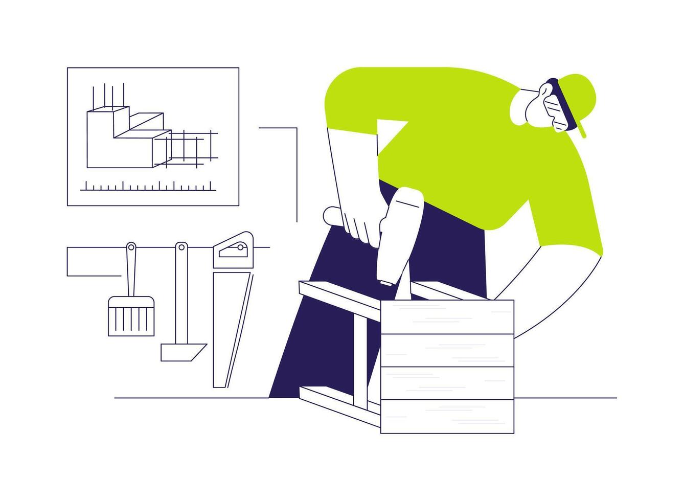 Custom furniture abstract concept illustration. vector