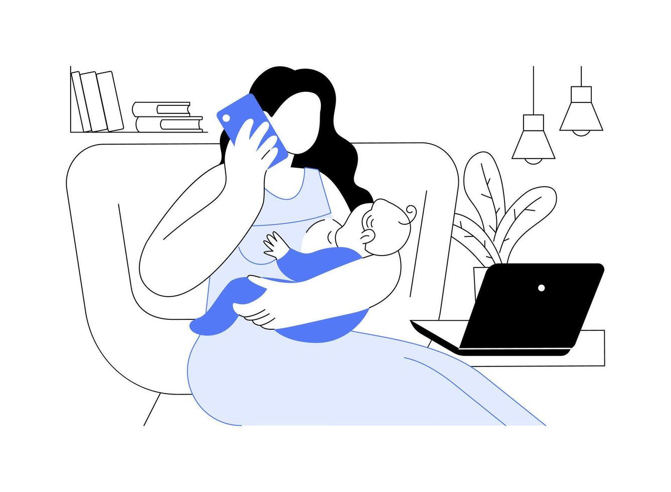 Modern mother isolated cartoon illustrations. vector
