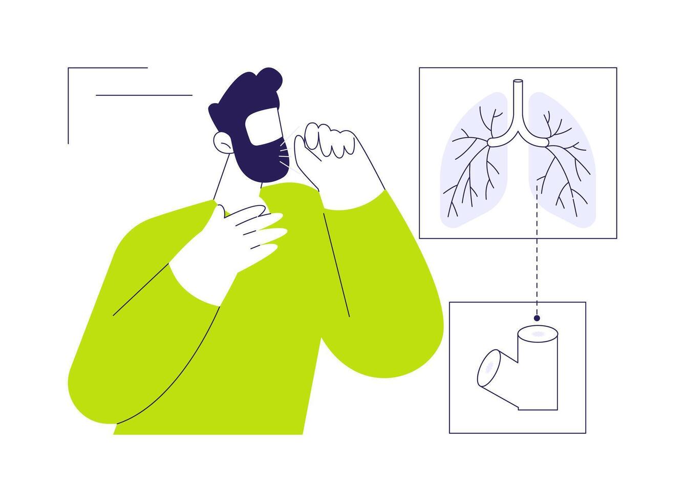 Bronchitis symptoms abstract concept illustration. vector