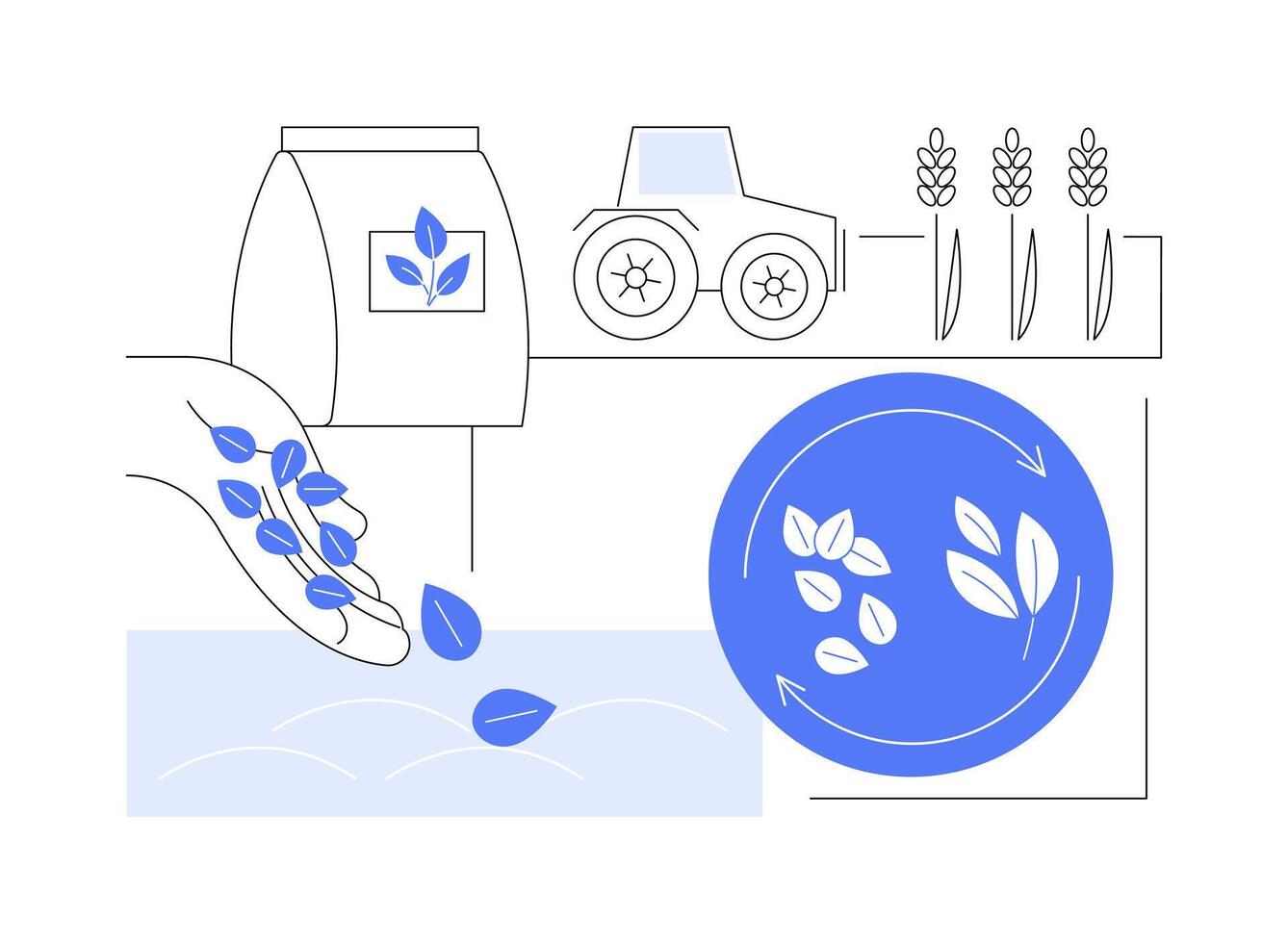 Sowing seeds isolated cartoon illustrations. vector