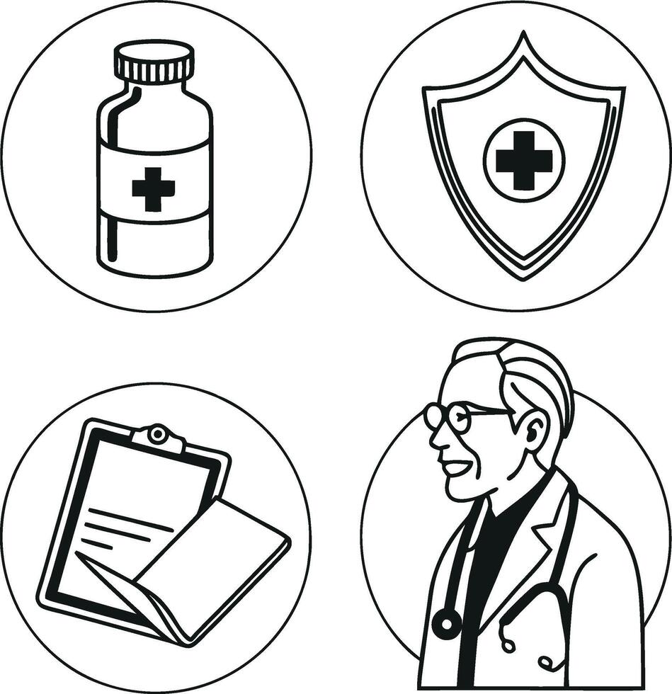 Pharmacy and Medical Equipment Silhouette Vectors for Digital Use