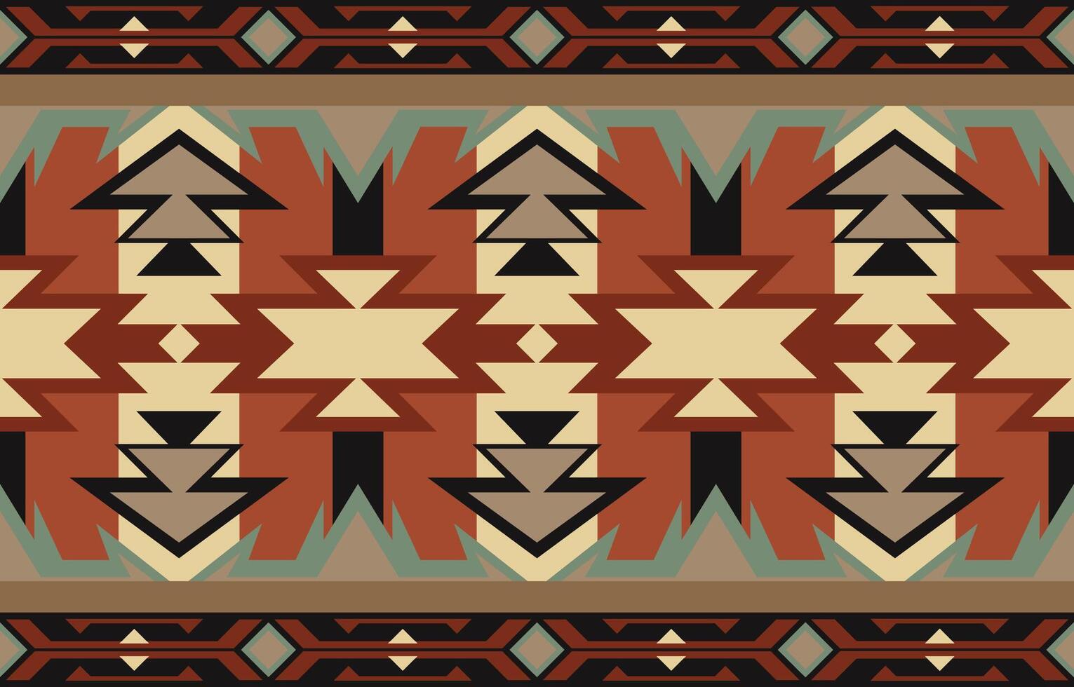 Navajo-Inspired Ethnic Geometric Seamless Print vector