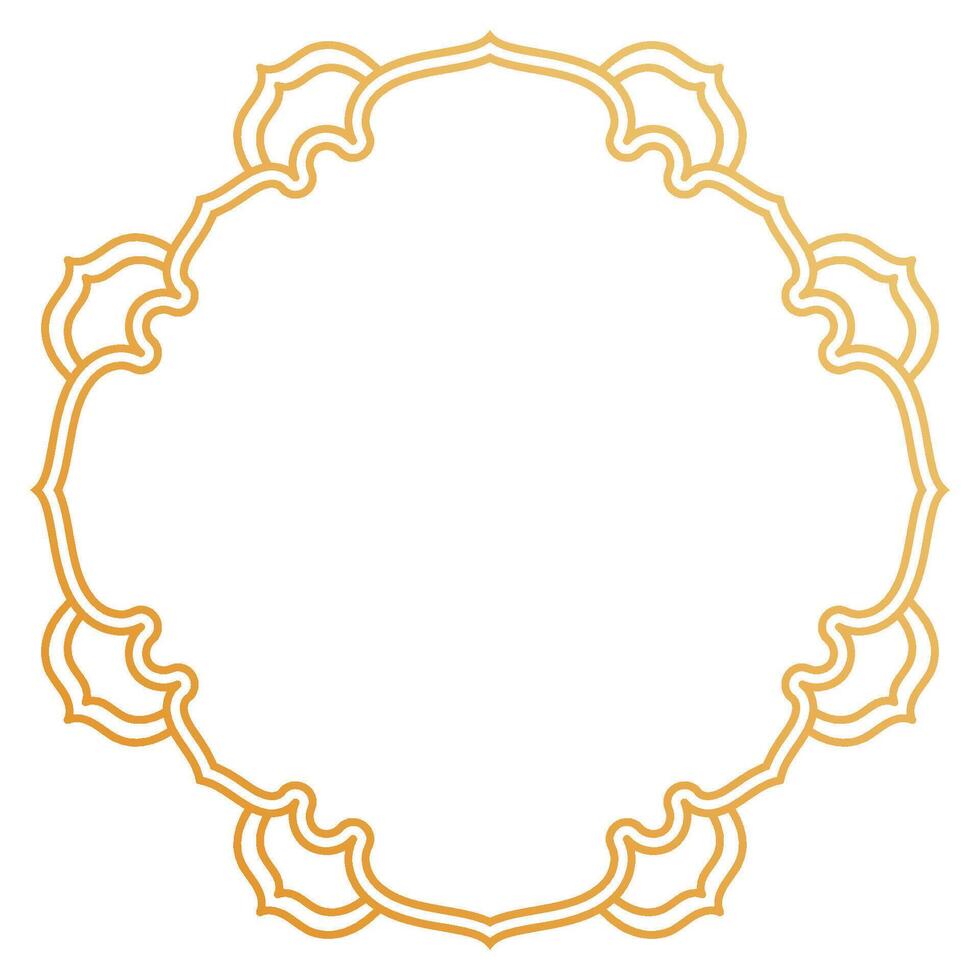 Golden circle elements, Islamic gold frame vector