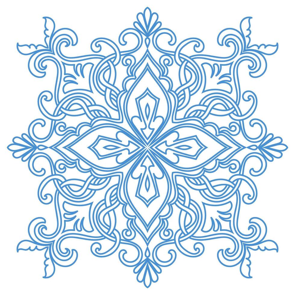 Elegant intertwined petals of a mandala flower. Graceful abstract patterns. vector