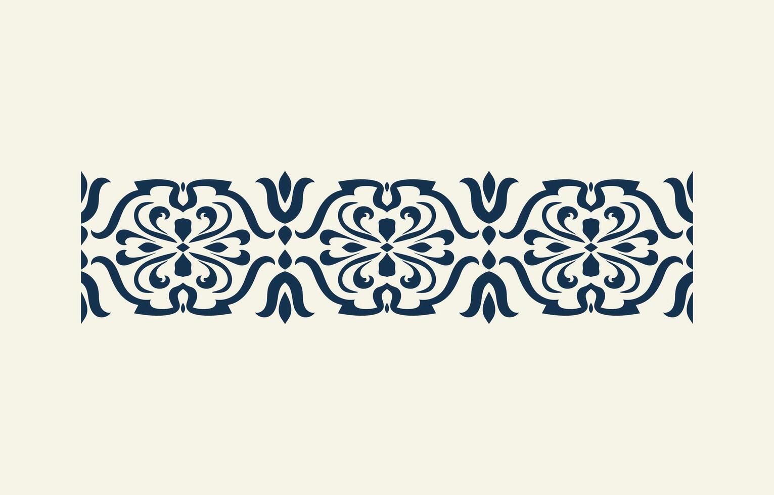 Ornamental frame featuring a seamless stencil design and abstract floral motifs. vector