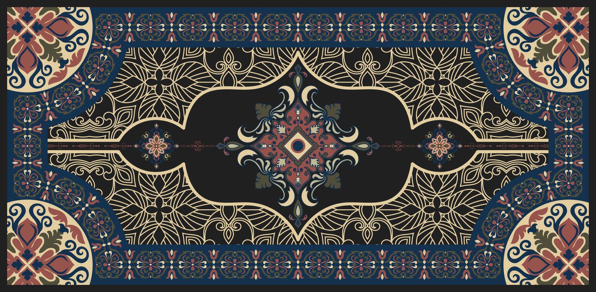 Oriental carpets with exquisite patterns, classic patterns, ethnic tribal designs vector
