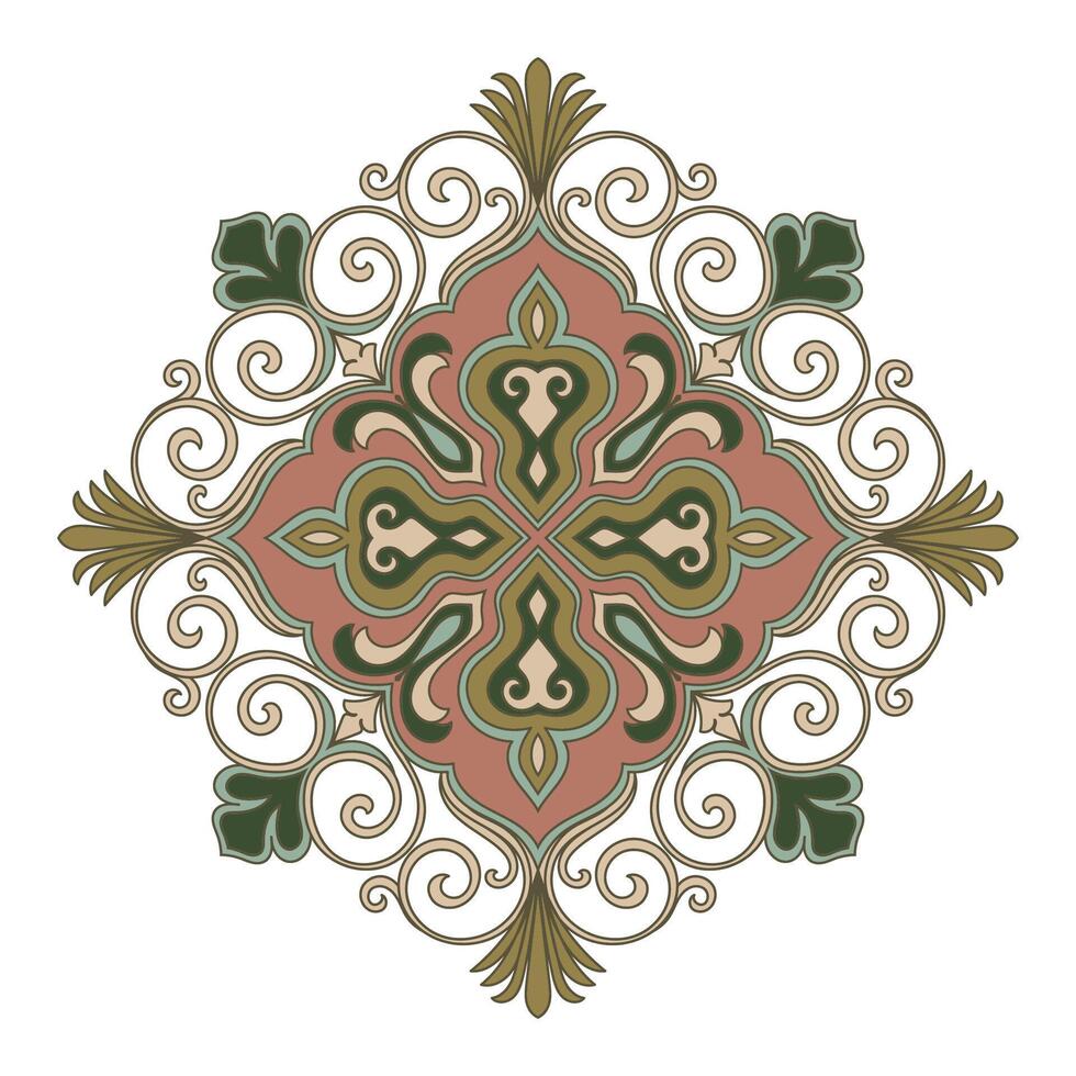 Geometric Mandala Motifs for Textile and Rug Patterns vector