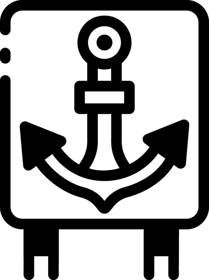 A line style icon of an anchor sign vector