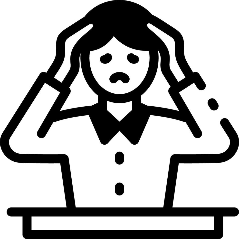 A linear style icon of a worried investor vector