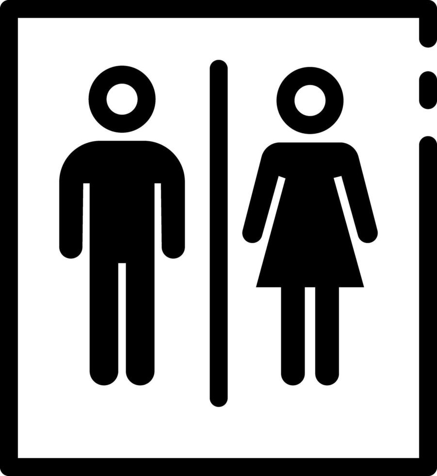 A line style icon of restroom sign vector