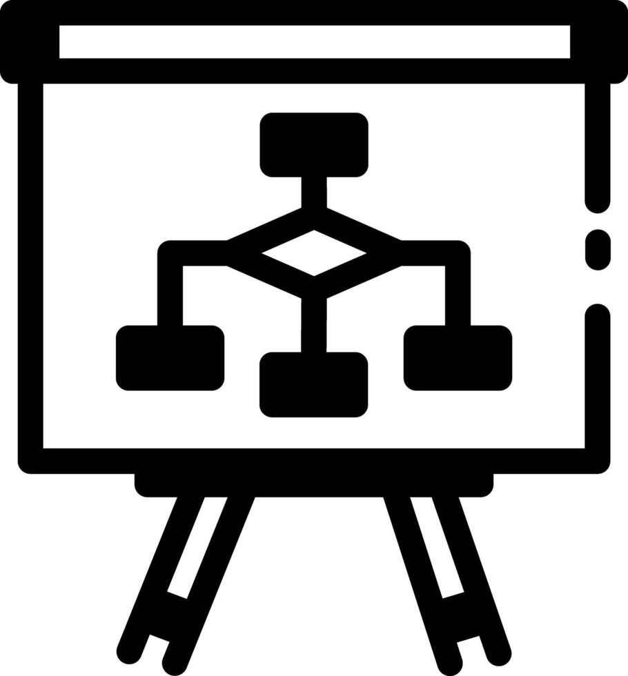 A line style icon of business work flow chart vector