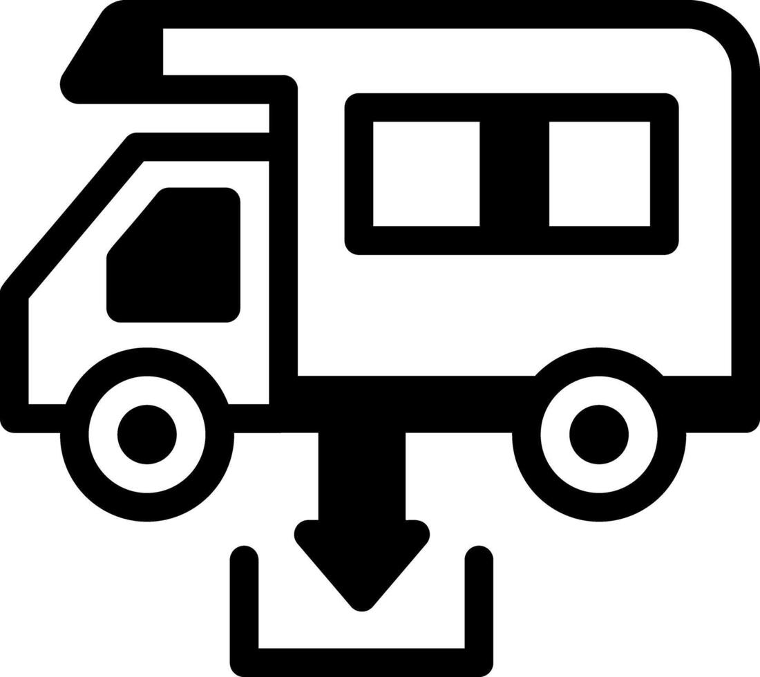 A truck sign representing dump station, line icon vector