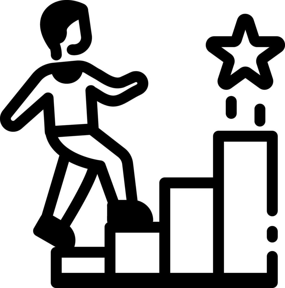 Line style icon showing career growth vector