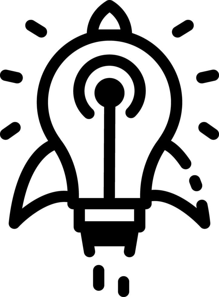 Line icon of a rocket depicting a business startup vector
