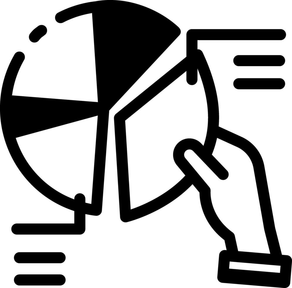 A line style icon showing business shares vector