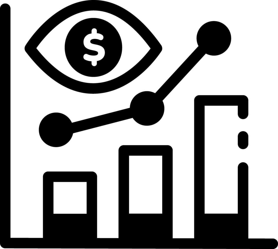 A linear style icon depicting market vision vector