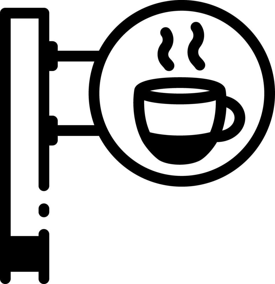 A linear style icon of a cafe signboard vector