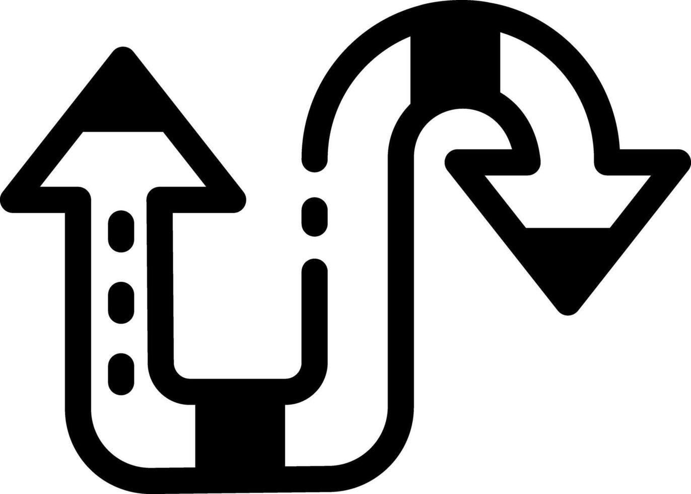 Linear icon of a wayfinding guidance arrow sign vector