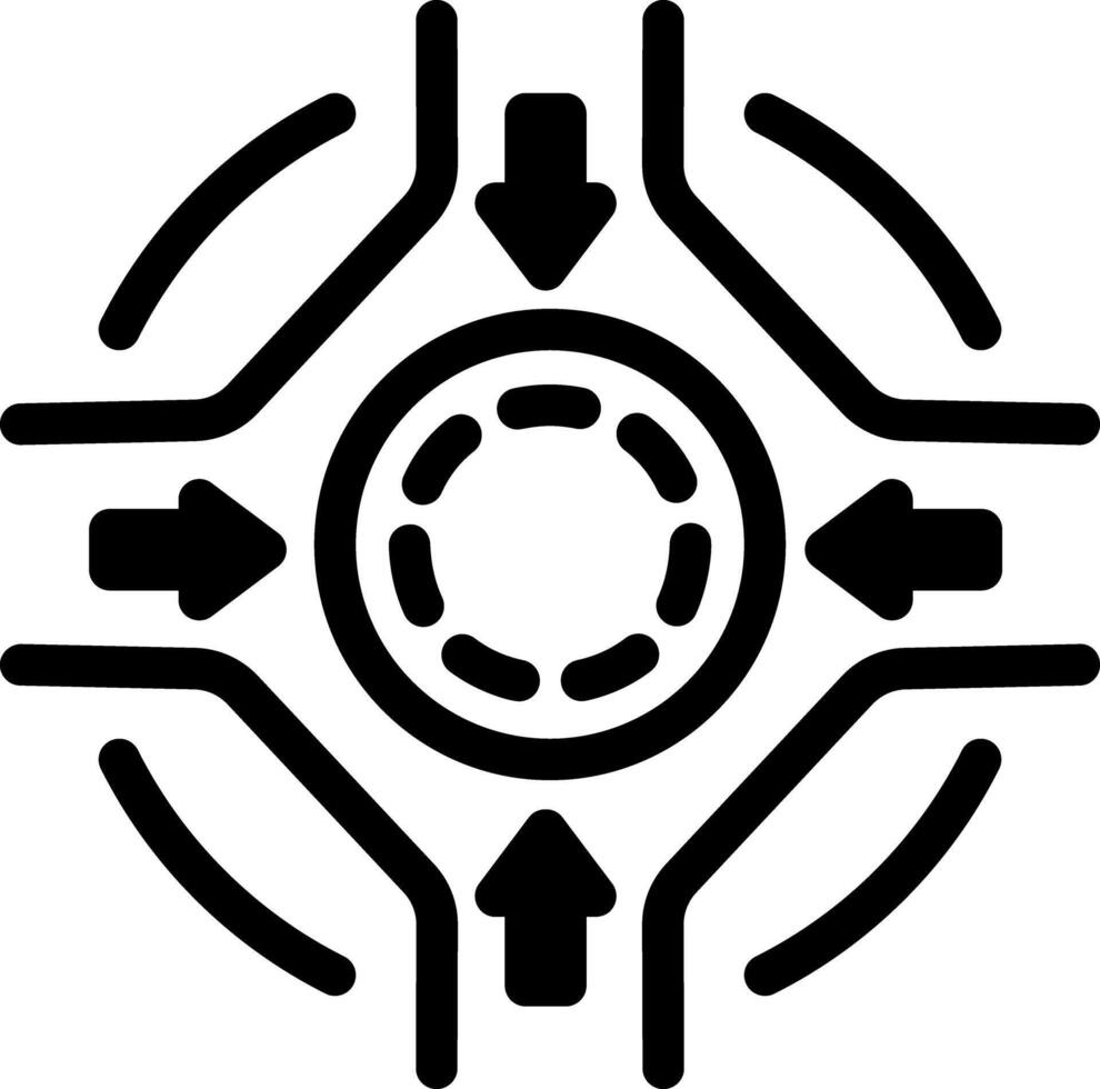 Line style icon of a road roundabout sign vector