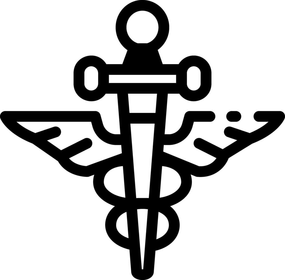 A linear style icon of a medical symbol vector