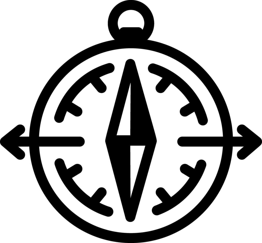 A line style icon of a directional compass vector