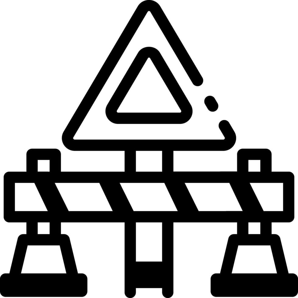 A line style icon of a road barrier sign vector