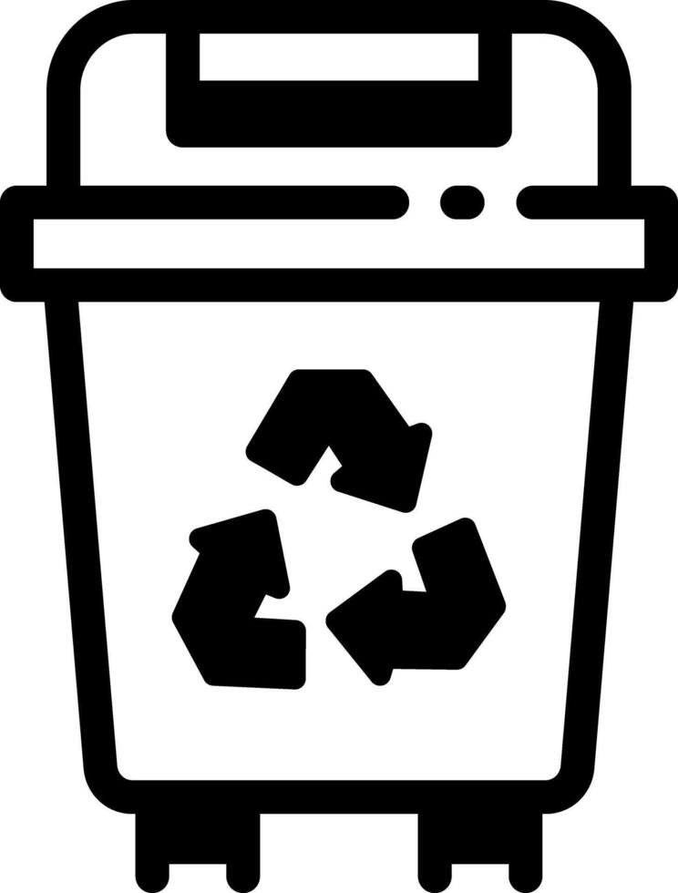 A line style icon showing a recycle bin sign vector